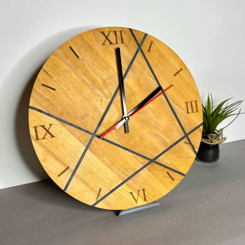 Wanduhr Buche | Epoxidstreifen – Bild 2